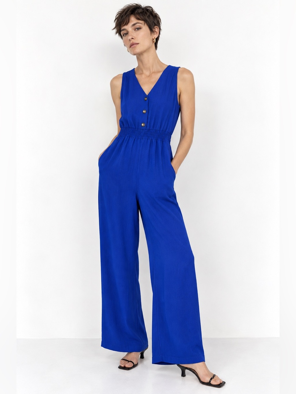 Monteau Los Angeles Cobalt Blue Wide Leg Jumpsuit XS